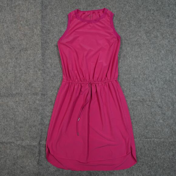 Athleta Dress Womens Extra Small Rincon Pink Athleisure Mini Cinch Waist Barbie - Picture 3 of 14